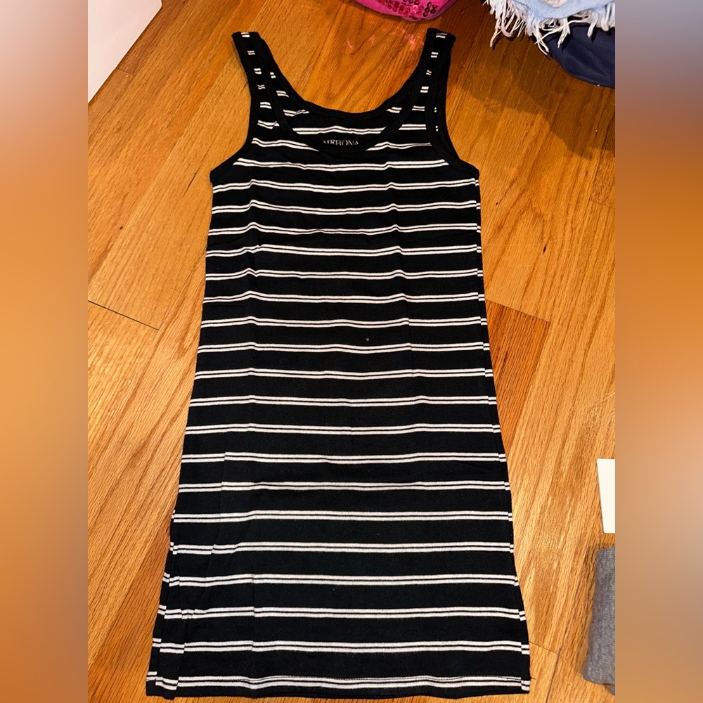 Merona Black and White Striped tank top